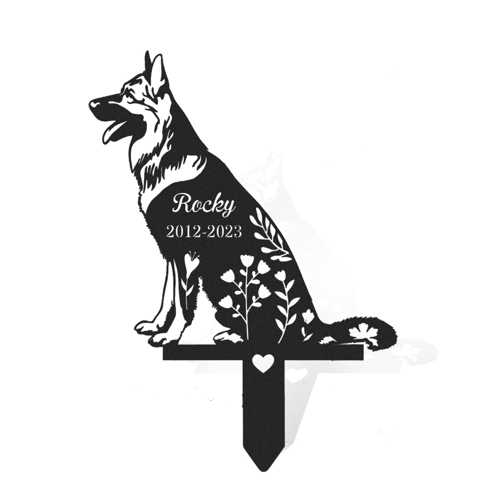 German Shepherd Garden Stake Sign,Personalized Dog Memorial Stake,Metal Stake,German Shepherd,Pet Grave Marker,Pet Loss Gift,Garden Deco