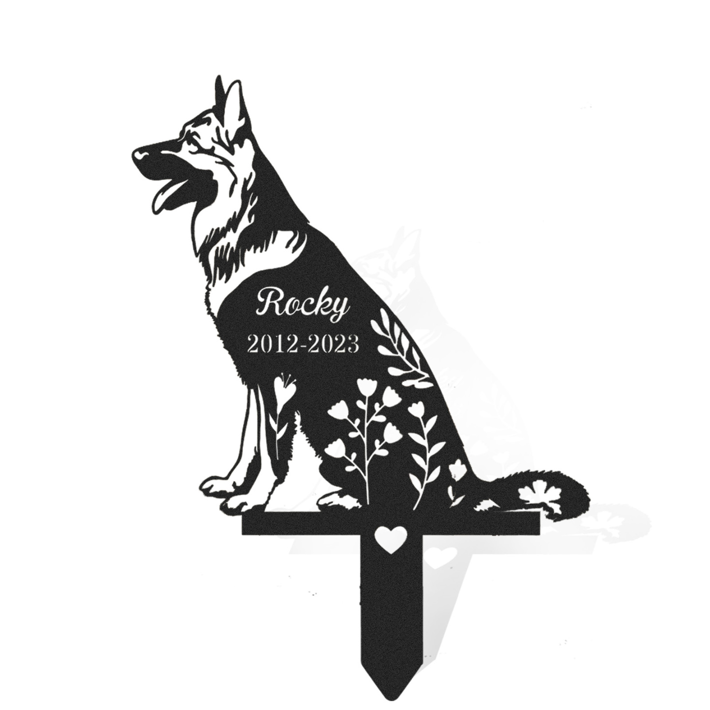 German Shepherd Garden Stake Sign,Personalized Dog Memorial Stake,Metal Stake,German Shepherd,Pet Grave Marker,Pet Loss Gift,Garden Deco