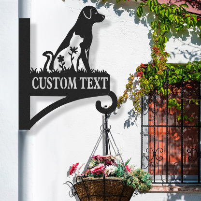 Custom Dog Garden Sign, Personalized Metal Dog Silhouette Sign with Name, Outdoor Dog Yard Plaque for Pet Lovers