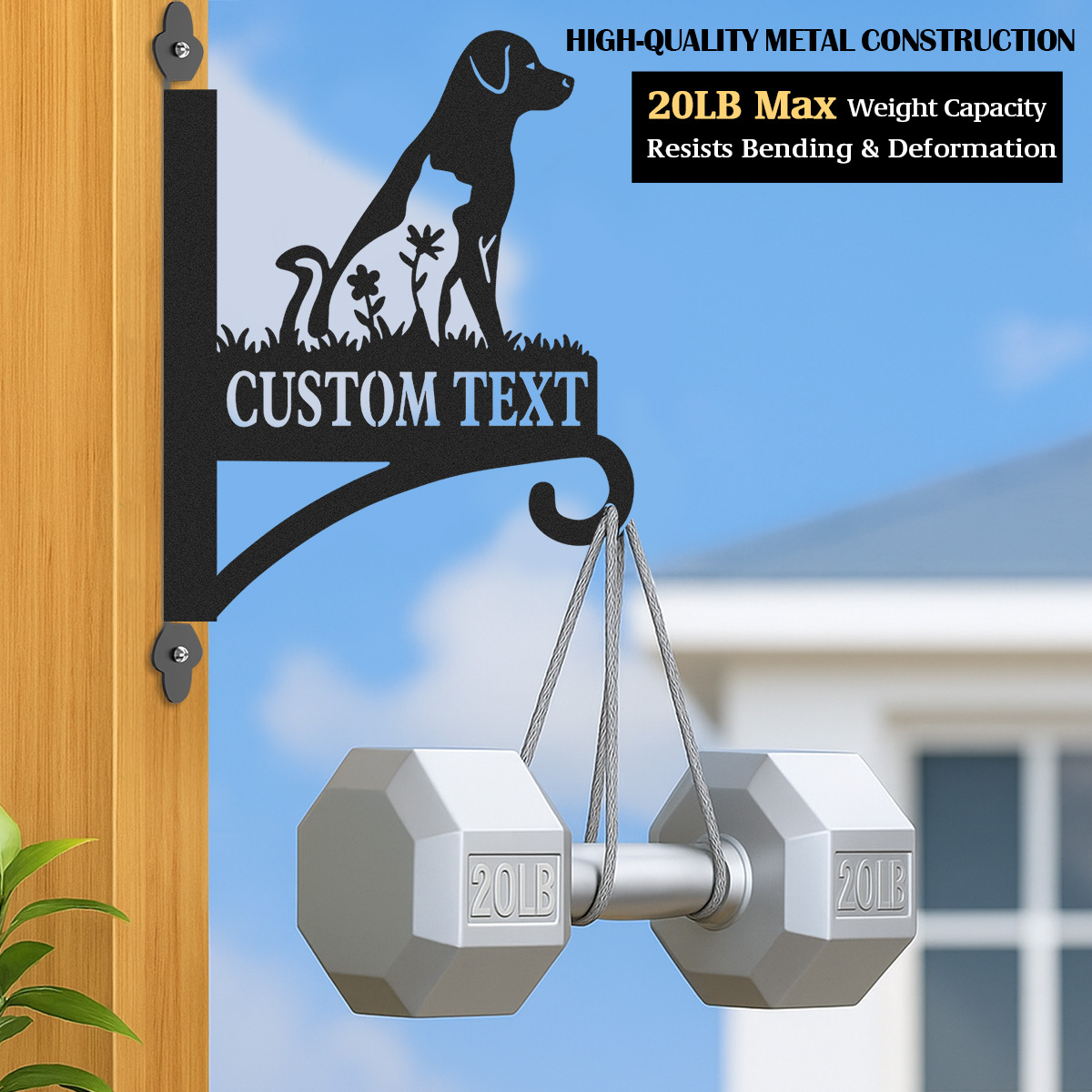 Custom Dog Garden Sign, Personalized Metal Dog Silhouette Sign with Name, Outdoor Dog Yard Plaque for Pet Lovers