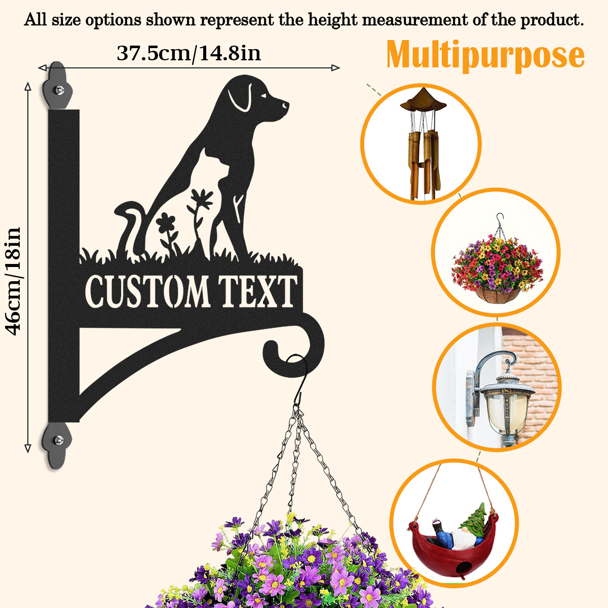 Custom Dog Garden Sign, Personalized Metal Dog Silhouette Sign with Name, Outdoor Dog Yard Plaque for Pet Lovers