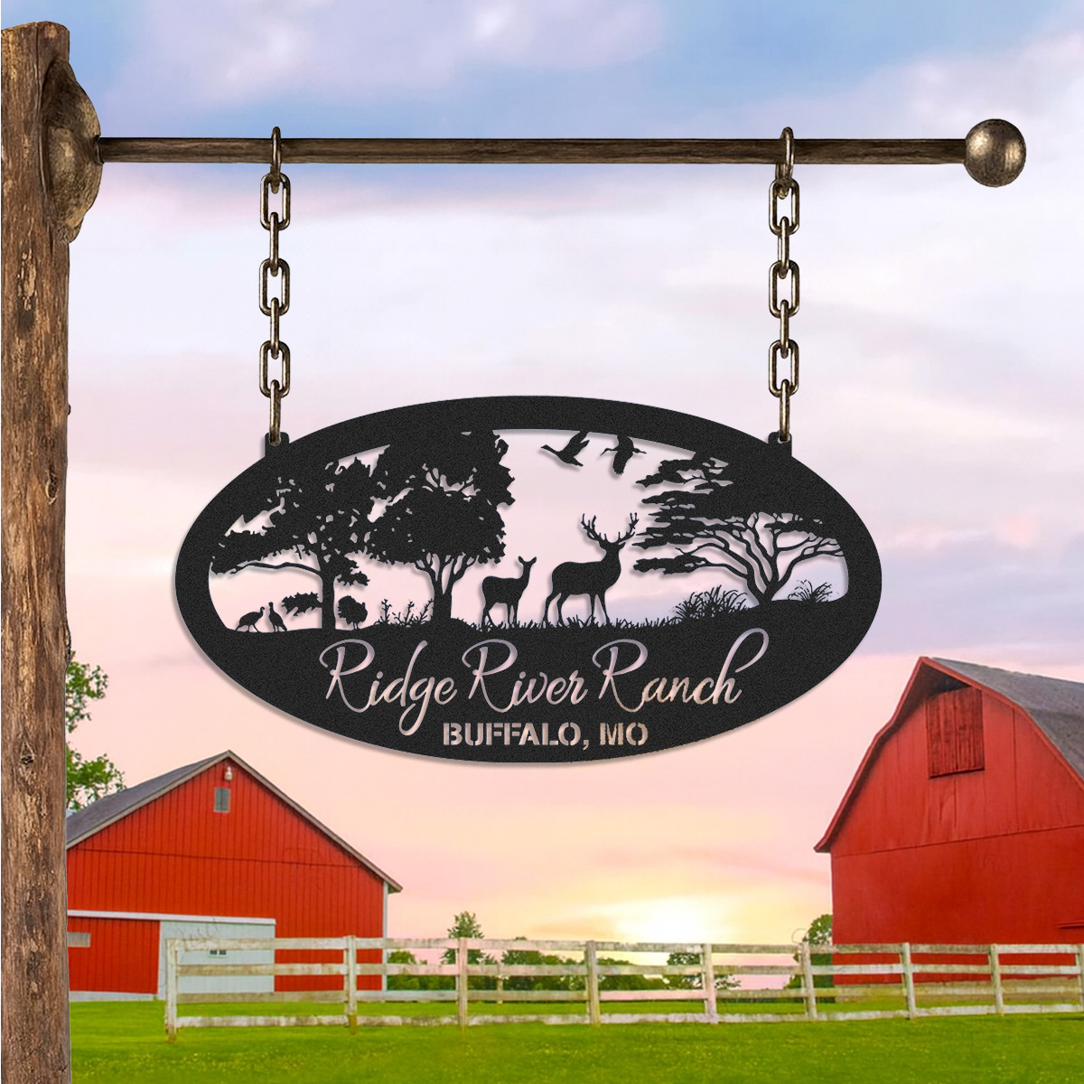 Personalized Deer Metal Farm Sign, Metal Cabin Sign, Personalized Family Name Sign, Custom Ranch Sign, Farmhouse Decor, Farmers Gift