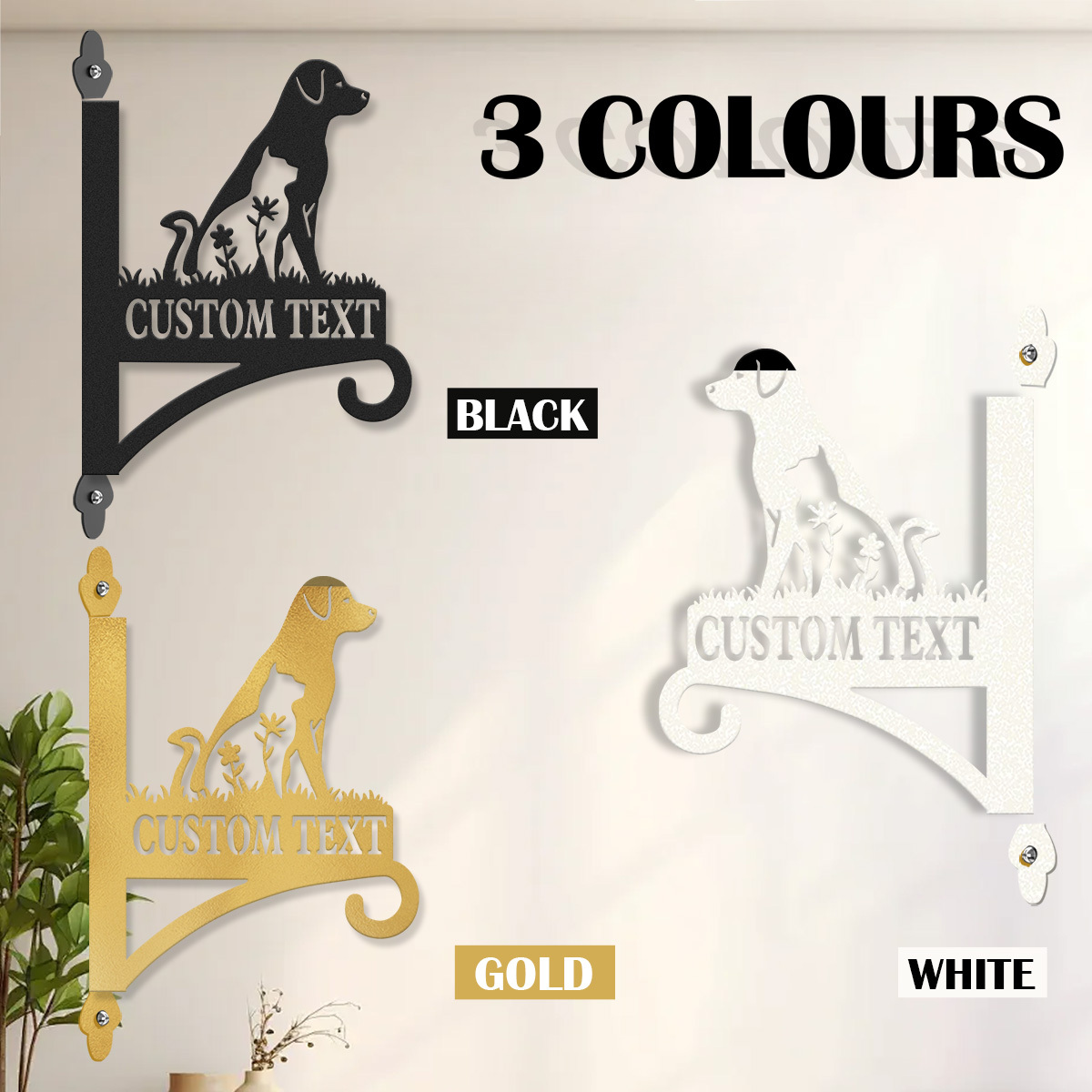 Custom Dog Garden Sign, Personalized Metal Dog Silhouette Sign with Name, Outdoor Dog Yard Plaque for Pet Lovers