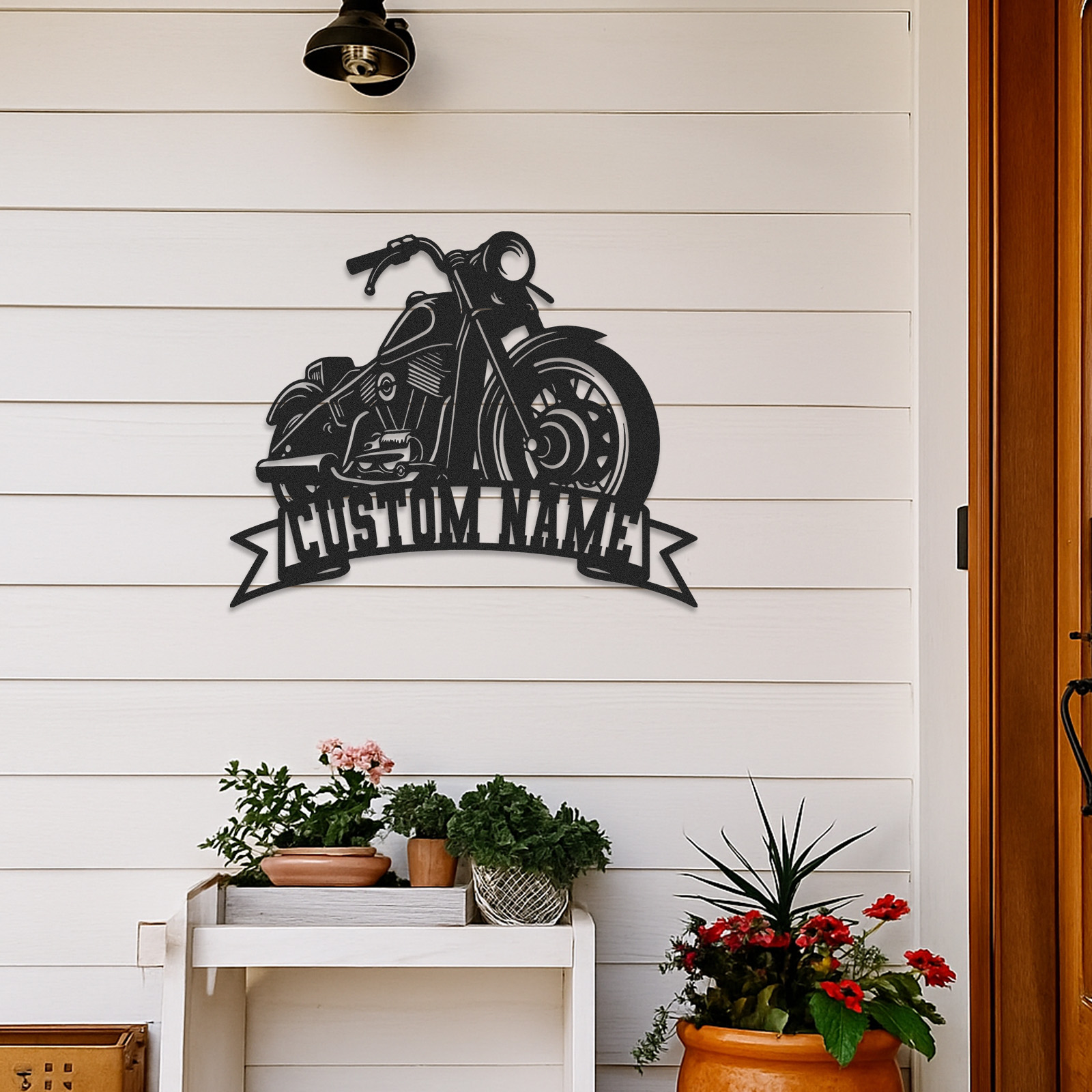 Custom Cruiser Motorcycle Metal Wall Art Sign, Personalized Chopper Garage Decor, Biker Name Plaque for Workshop, Bar, Man Cave or Father's Day Gift