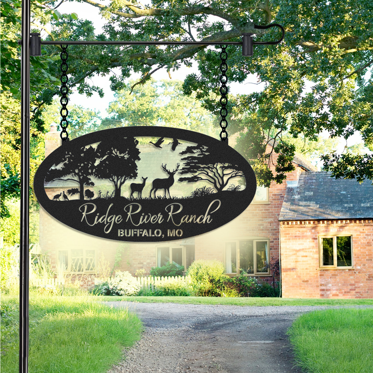 Personalized Deer Metal Farm Sign, Metal Cabin Sign, Personalized Family Name Sign, Custom Ranch Sign, Farmhouse Decor, Farmers Gift