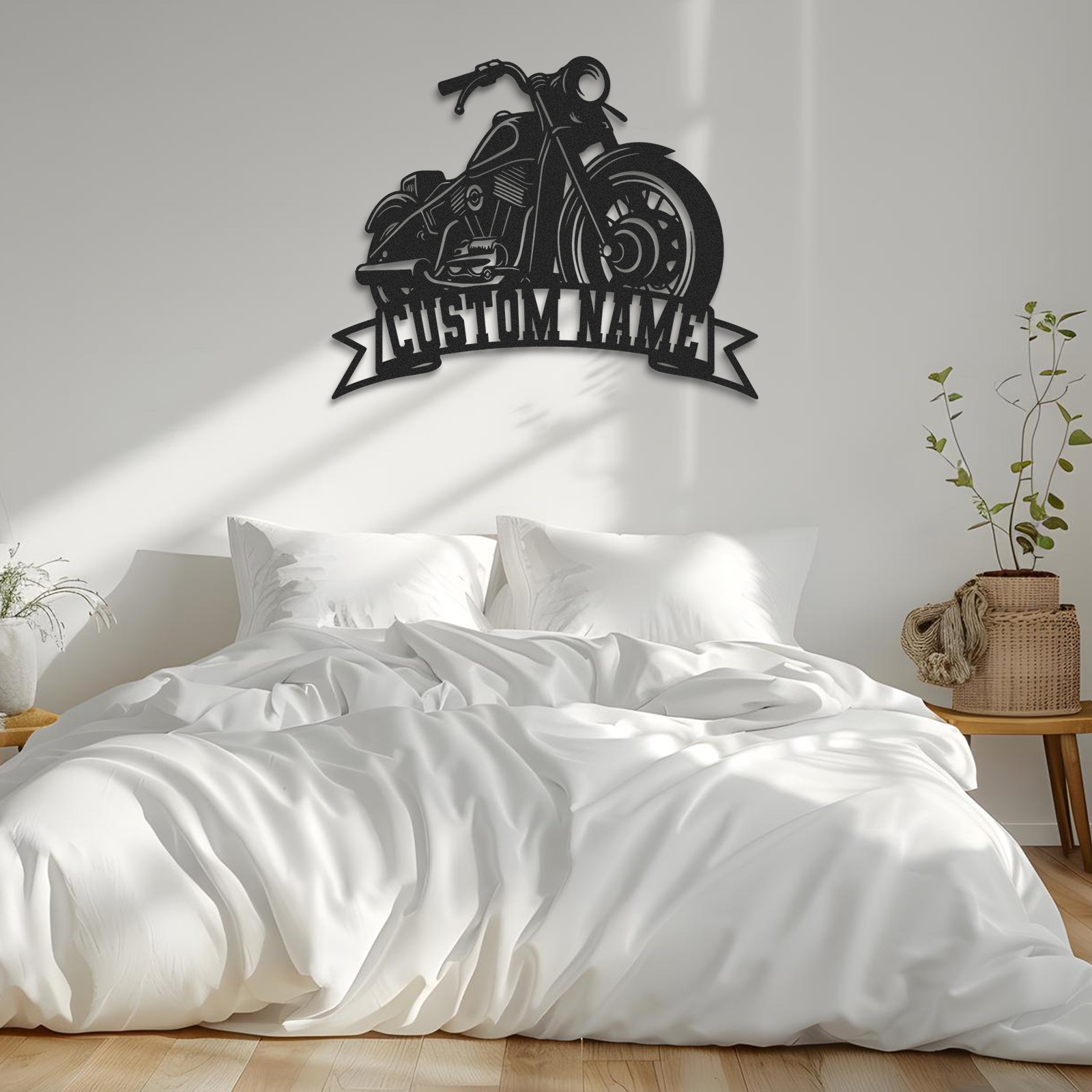 Custom Cruiser Motorcycle Metal Wall Art Sign, Personalized Chopper Garage Decor, Biker Name Plaque for Workshop, Bar, Man Cave or Father's Day Gift