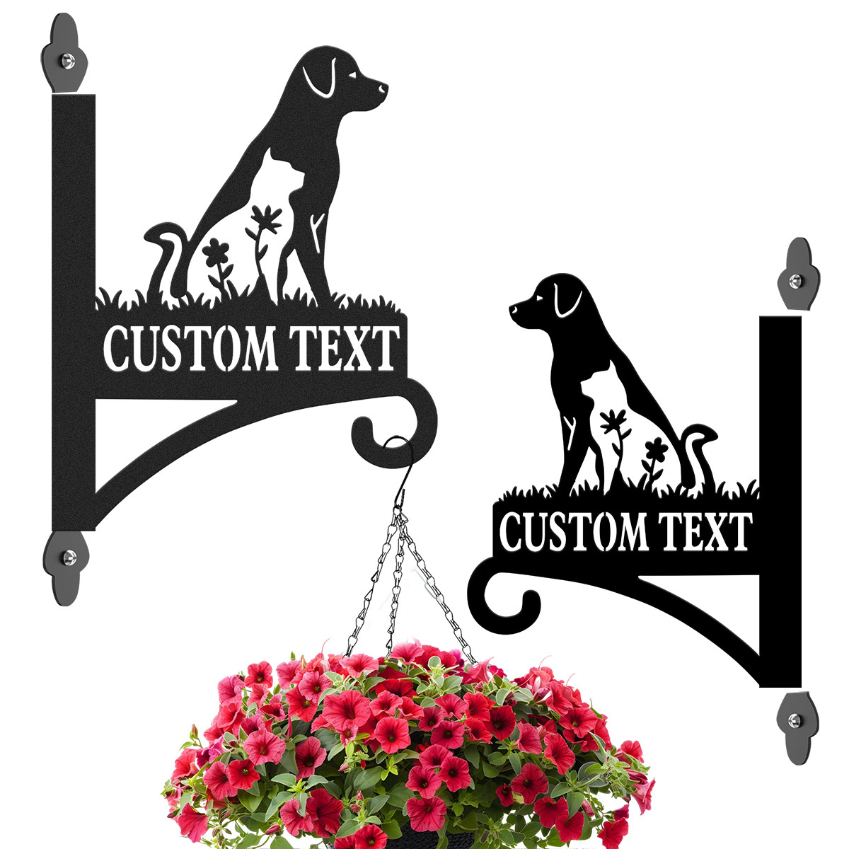 Custom Dog Garden Sign, Personalized Metal Dog Silhouette Sign with Name, Outdoor Dog Yard Plaque for Pet Lovers