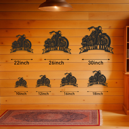 Custom Cruiser Motorcycle Metal Wall Art Sign, Personalized Chopper Garage Decor, Biker Name Plaque for Workshop, Bar, Man Cave or Father's Day Gift