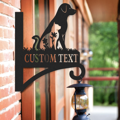 Custom Dog Garden Sign, Personalized Metal Dog Silhouette Sign with Name, Outdoor Dog Yard Plaque for Pet Lovers