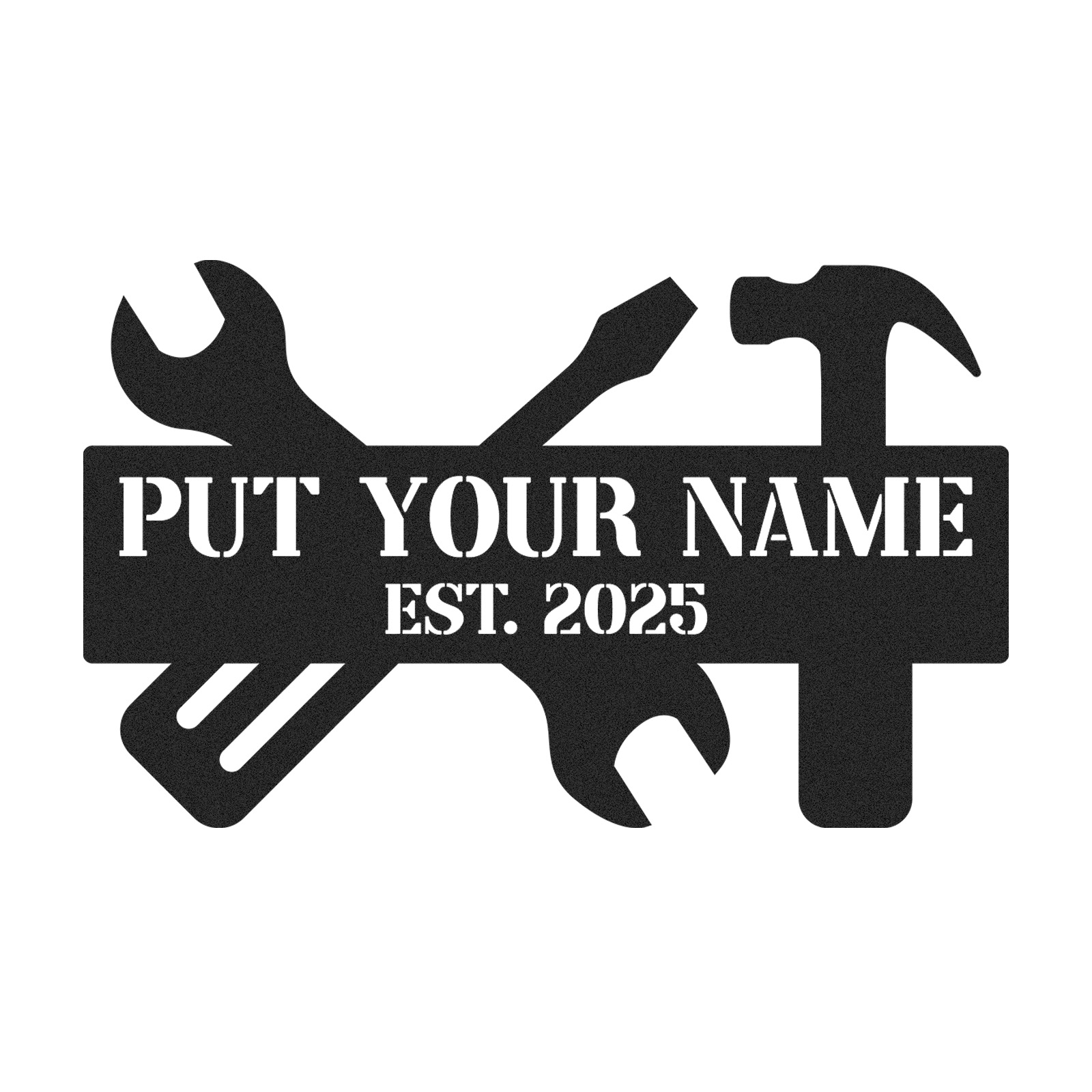 Custom Workshop Name Sign, Personalized Tool Wall Art, Garage Metal Decor for Dad or Grandpa, Father's Day Gift