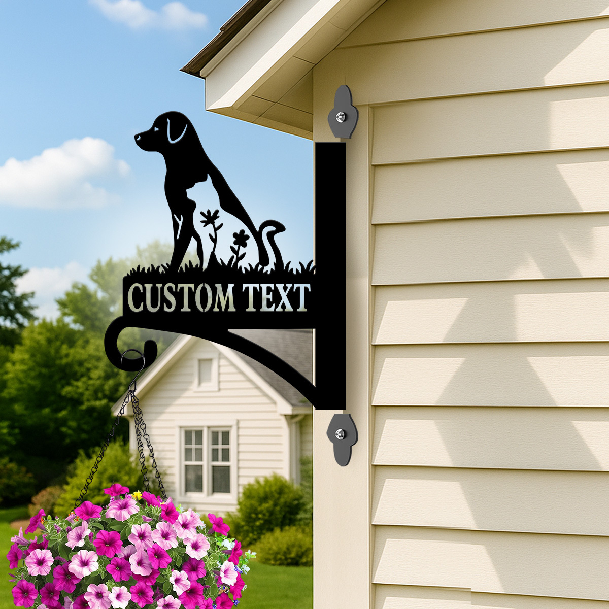 Custom Dog Garden Sign, Personalized Metal Dog Silhouette Sign with Name, Outdoor Dog Yard Plaque for Pet Lovers