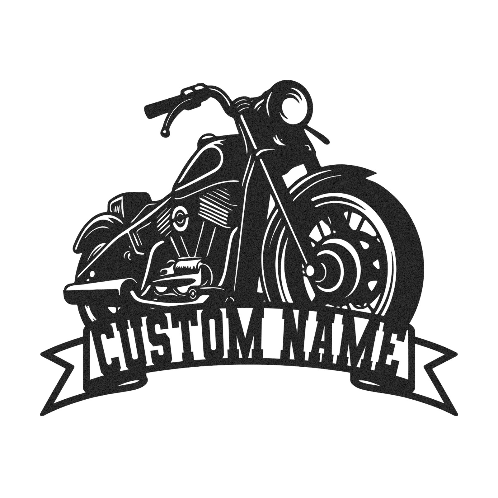 Custom Cruiser Motorcycle Metal Wall Art Sign, Personalized Chopper Garage Decor, Biker Name Plaque for Workshop, Bar, Man Cave or Father's Day Gift