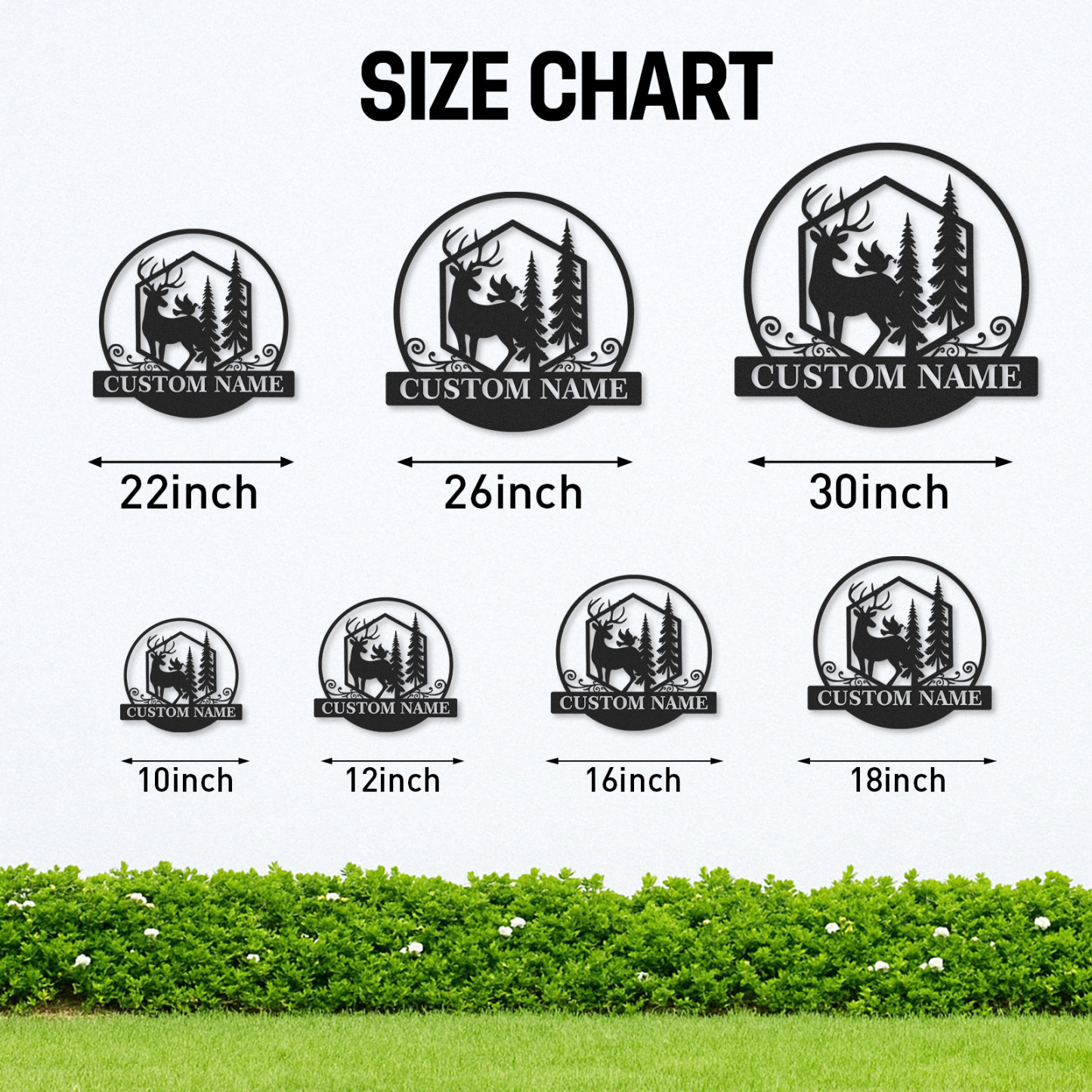 Personalized Deer and Tree Metal Sign, Forest Wildlife Cabin Decor, Custom Family Name Plaque