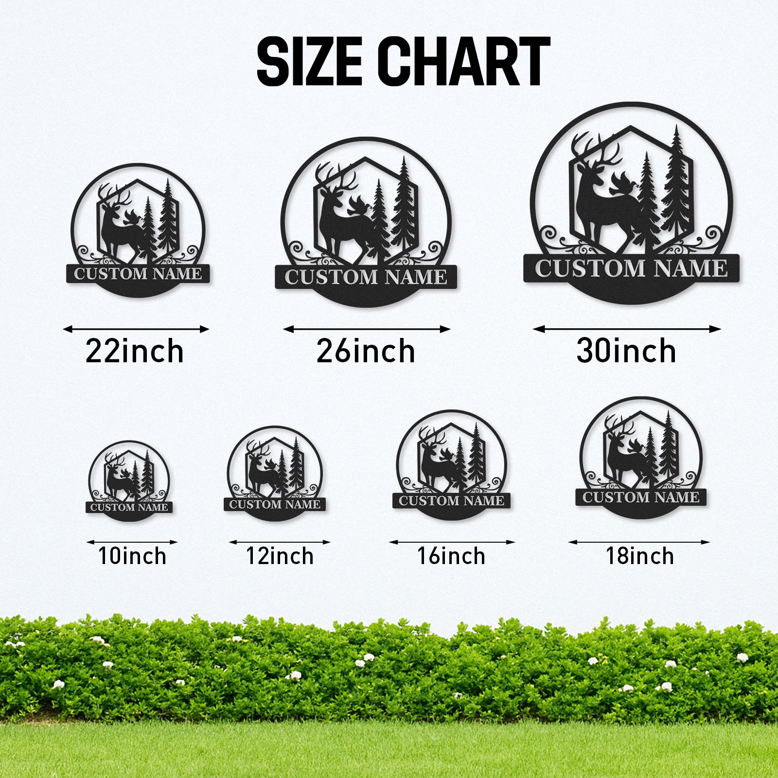 Personalized Deer and Tree Metal Sign, Forest Wildlife Cabin Decor, Custom Family Name Plaque