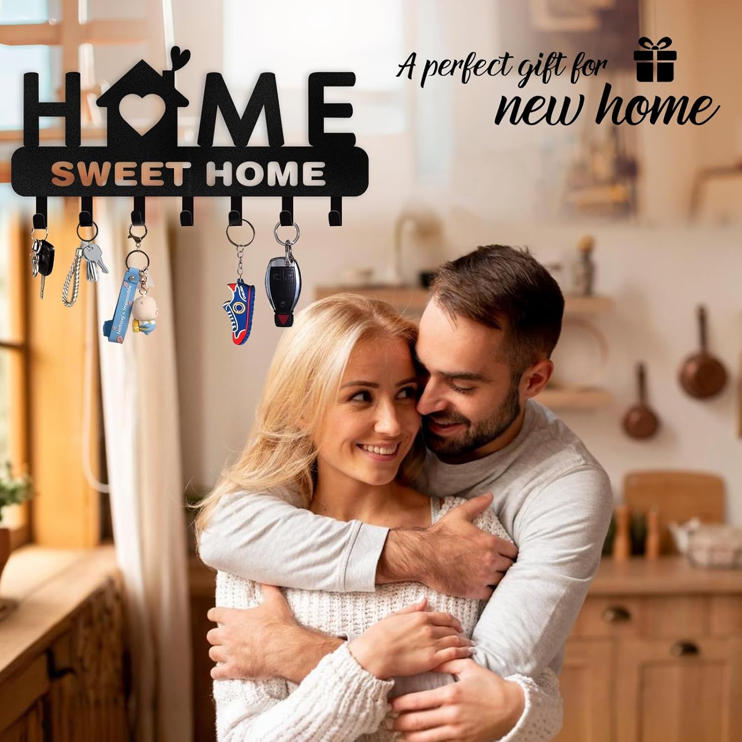 Personalized Key Holder for Wall, Custom Forest Deer Coat Rack Wall Hanging-MetalsignX