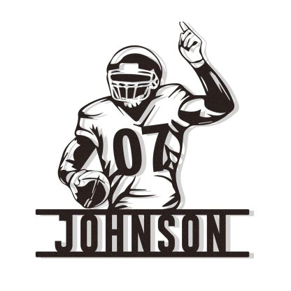 Personalized Football Metal Sign, Metal Signs Customized, Custom Ball Football Metal Wall Art, Custom Signs Outdoor Metal, Custom Name Sign Football Room Decor for Boys