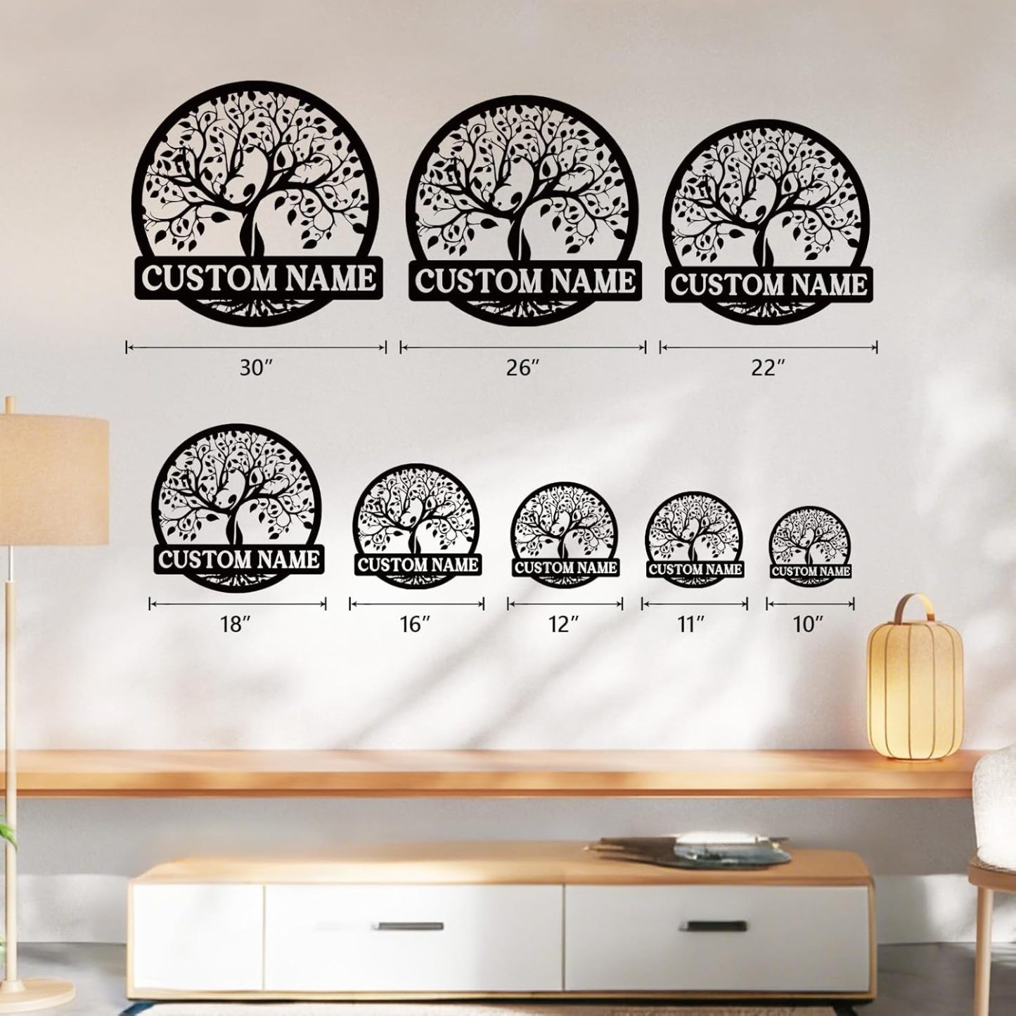 Personalized Metal Wall Art, Custom Tree of Life & Monogram Yard Sign, Last Name Garden Family Sign & Wedding Gift-MetalsignX