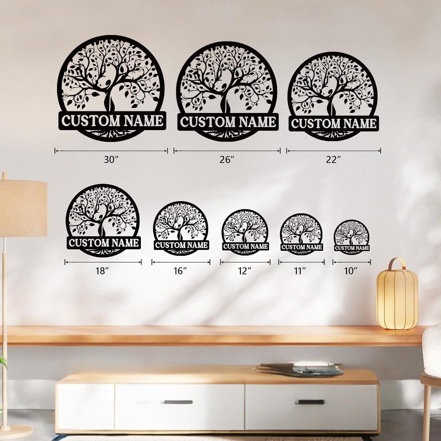 Personalized Metal Wall Art, Custom Tree of Life & Monogram Yard Sign, Last Name Garden Family Sign & Wedding Gift-MetalsignX