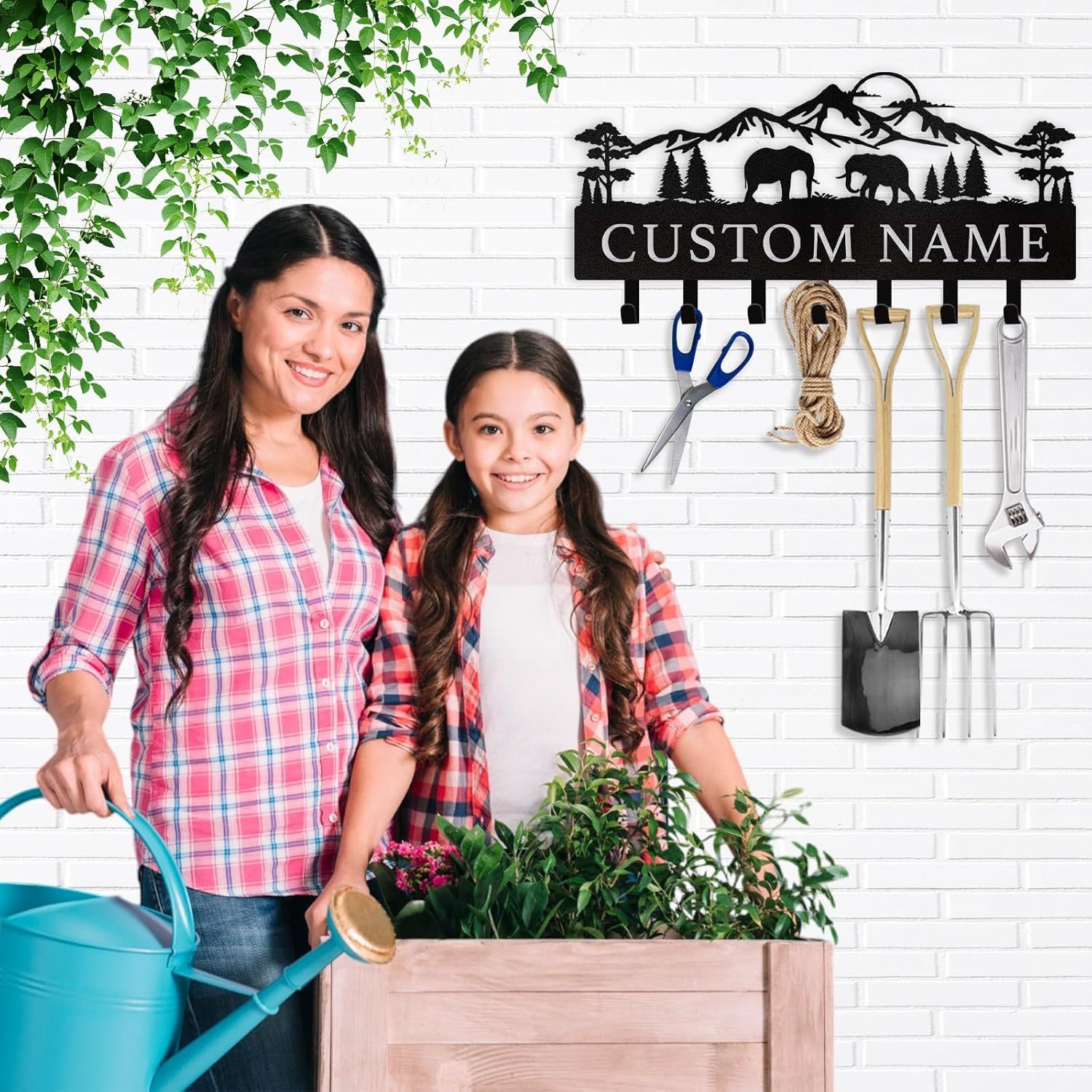 Personalized Polar Deer & Bear Key Holder on Wall | Wall-Mounted Key Organizer Rack-MetalsignX