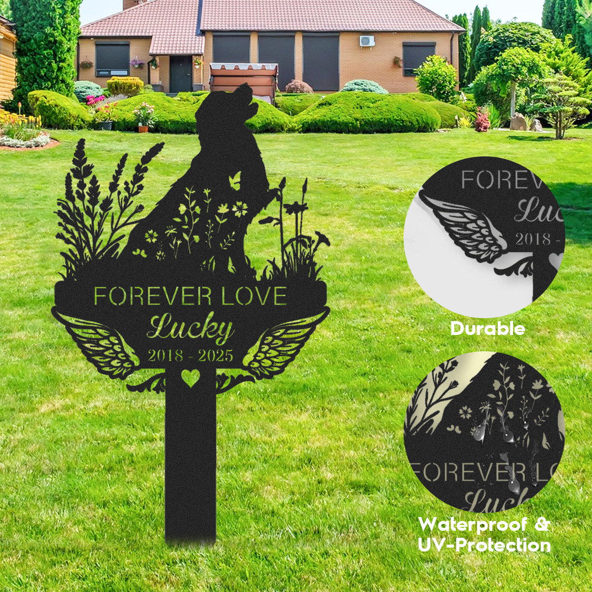 Golden Retriever Memorial Stake Sign Personalized Pet Grave Markers Sign,Pet Loss Gift,Sympathy Sign,Metal Yard Art