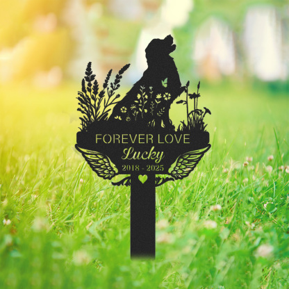 Golden Retriever Memorial Stake Sign Personalized Pet Grave Markers Sign,Pet Loss Gift,Sympathy Sign,Metal Yard Art