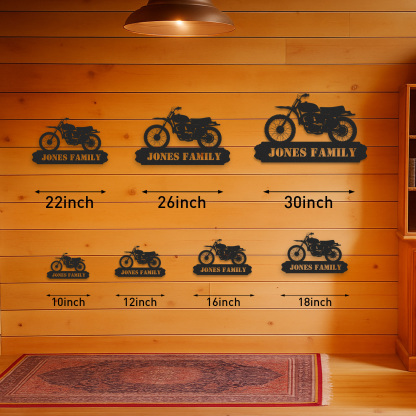 Custom Dirt Bike Metal Wall Art Sign, Personalized Vintage Motorcycle Garage Name Plaque, Retro Motocross Decor for Workshop, Home or Father's Day Gift
