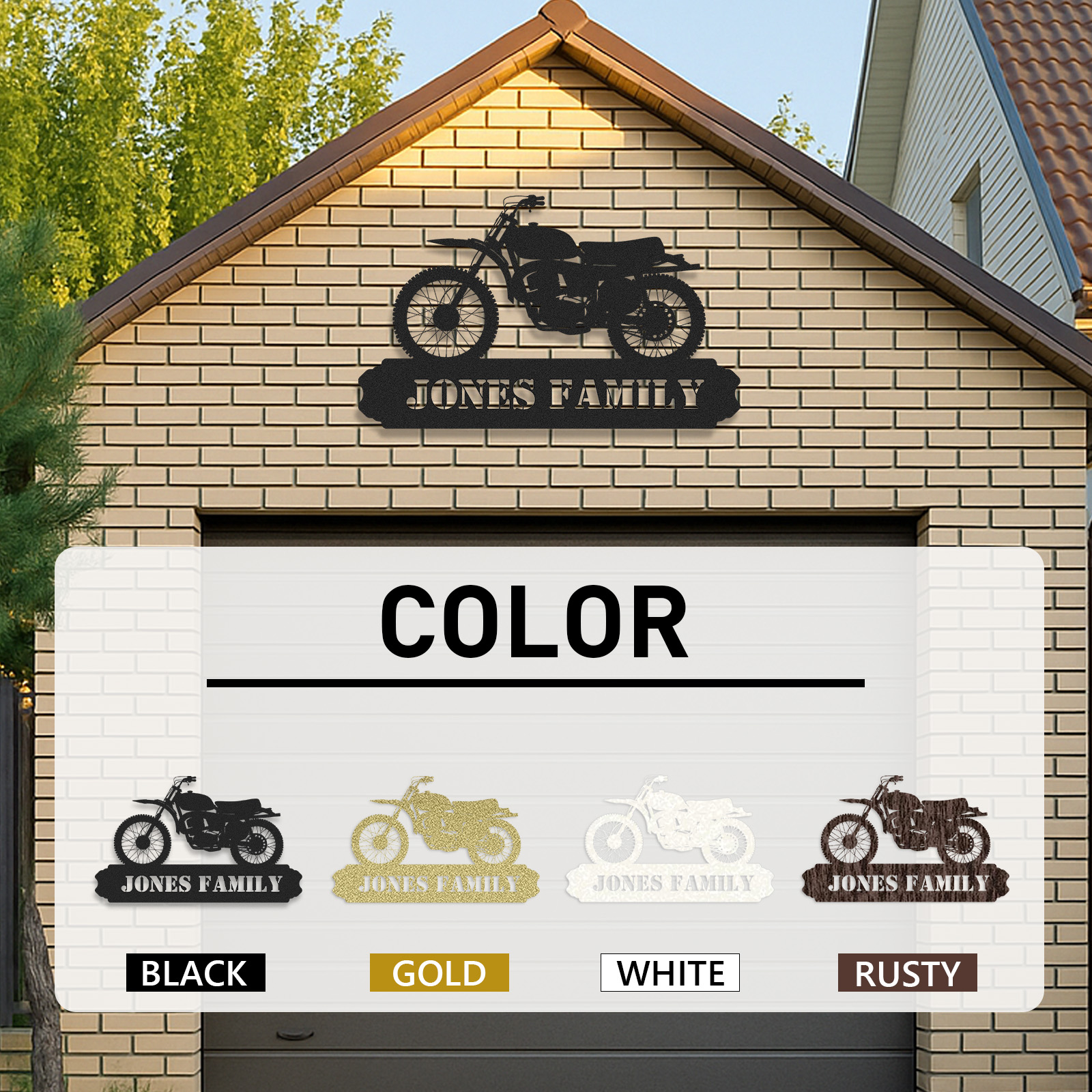 Custom Dirt Bike Metal Wall Art Sign, Personalized Vintage Motorcycle Garage Name Plaque, Retro Motocross Decor for Workshop, Home or Father's Day Gift