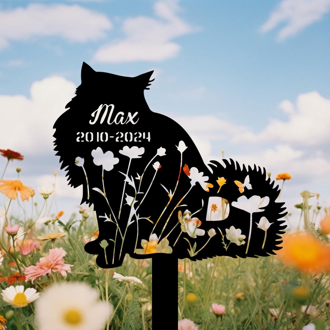 Custom Cat Memorial Stake, Cat Grave Marker, Cat Breed Metal Sign, Pet Memorial Gift, Cat Memorial Plaque