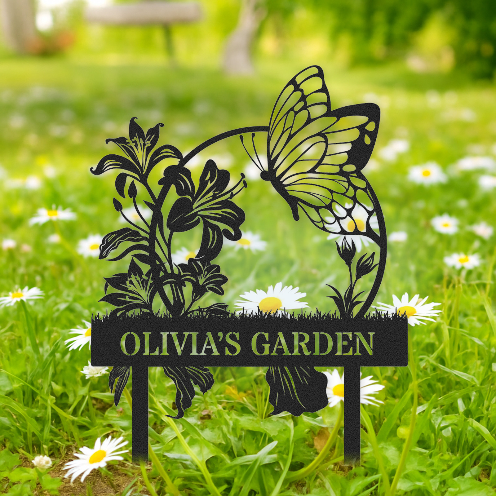 Personalized Garden Signs | Garden Stake Metal Sign | Custom Garden Sign | Customized Bird Garden Name Sign Yard Sign| Garden Signs Decorative Outdoor | Personalized Camping Gifts
