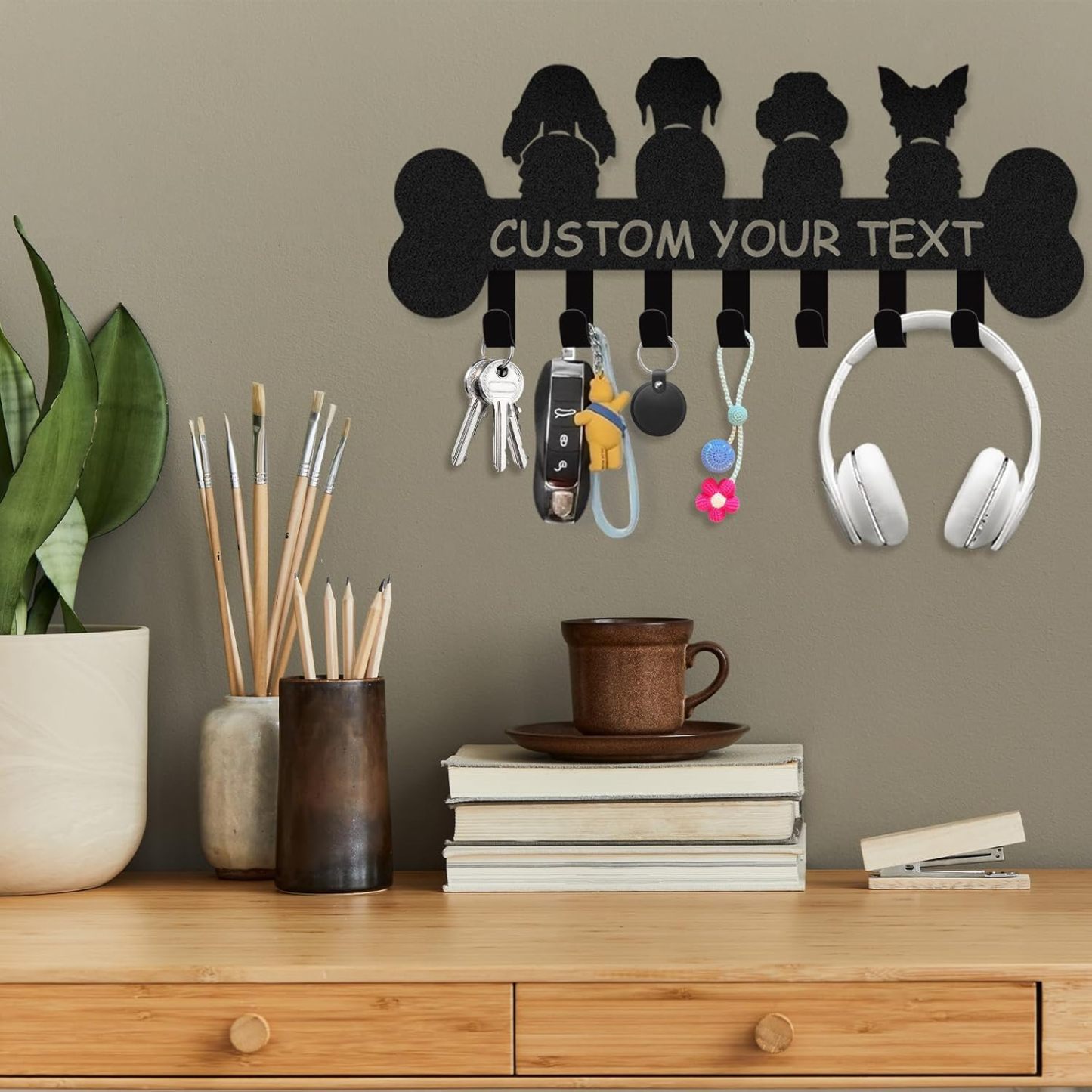 Custom Dog Leash Holder for Wall, Custom Metal Key Holder Wall Mount-MetalsignX