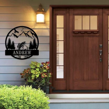 Personalized Largemouth Bass Metal Sign, Custom Fishing Last Name Sign for Home, Fish Family Signs Wall Decor-MetalsignX