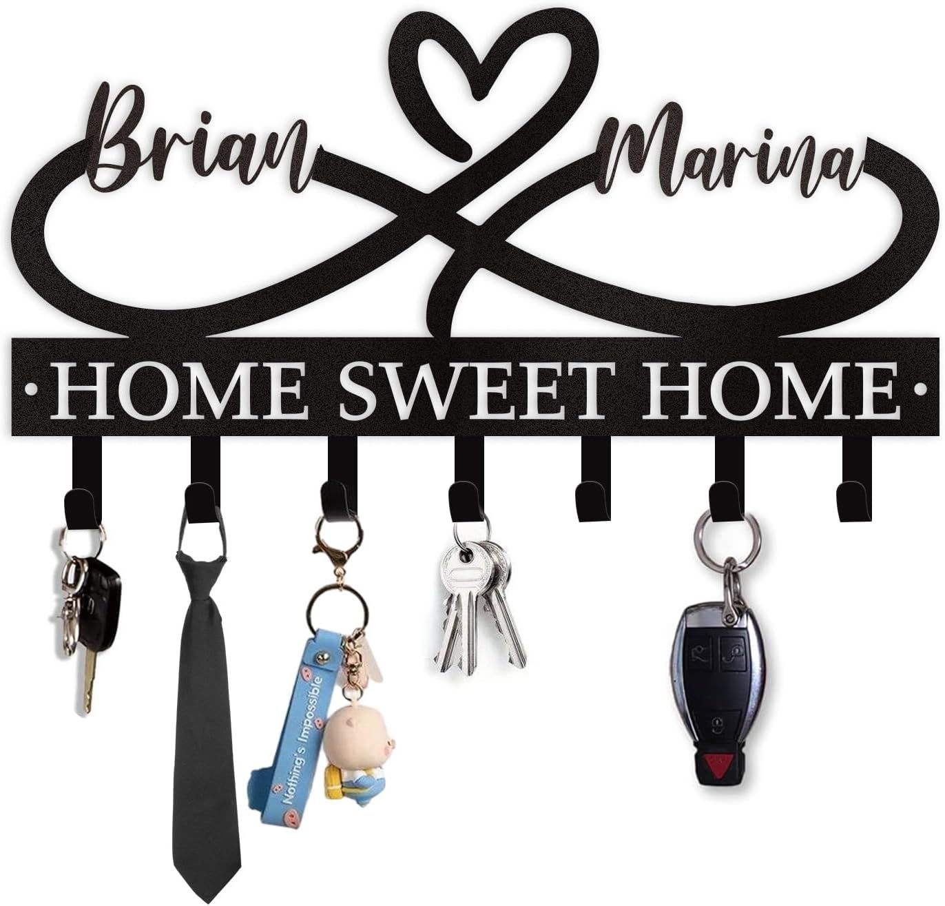 Personalized Key Holder for Wall, Custom Metal Deer Cabin Key Hooks with Name-MetalsignX