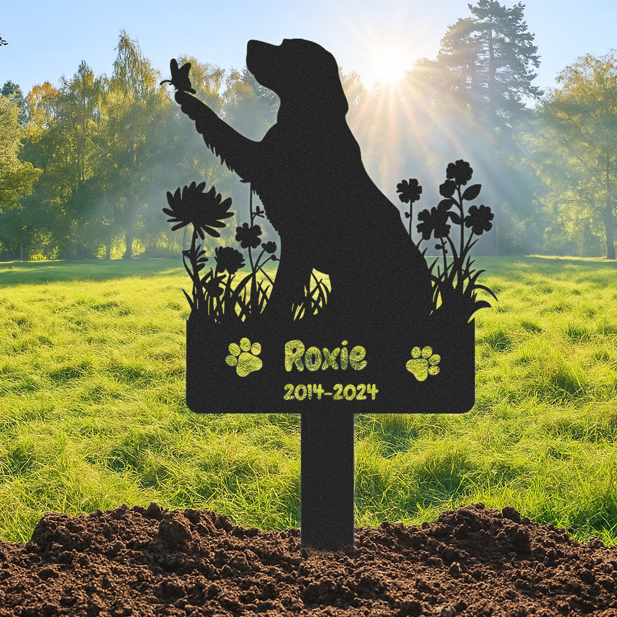 Golden Retriever Memorial Stake Sign, Custom Dog Cemetery Stake,Golden Retriever Memorial,Loss of Dog Gift