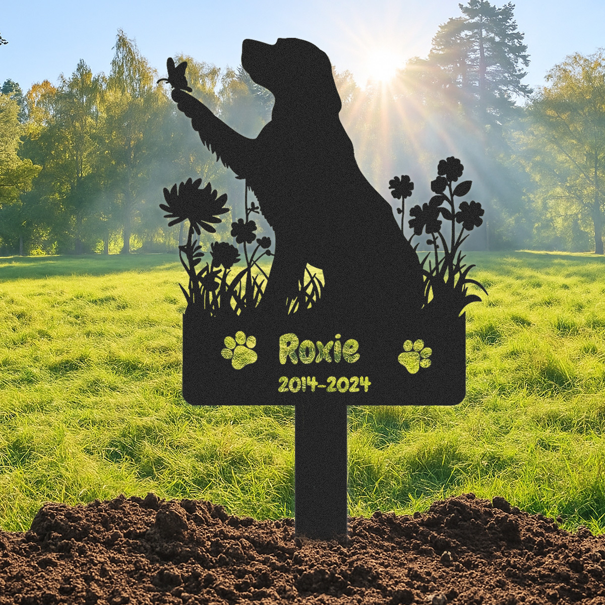 Golden Retriever Memorial Stake Sign, Custom Dog Cemetery Stake,Golden Retriever Memorial,Loss of Dog Gift