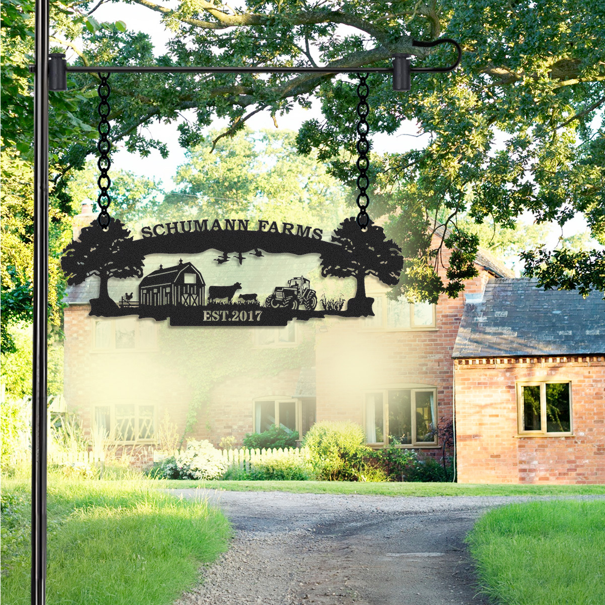 Custom Farmhouse Address Sign,Personalized Ranch Sign,Hanging Farm Sign,Hanging Metal Address Sign