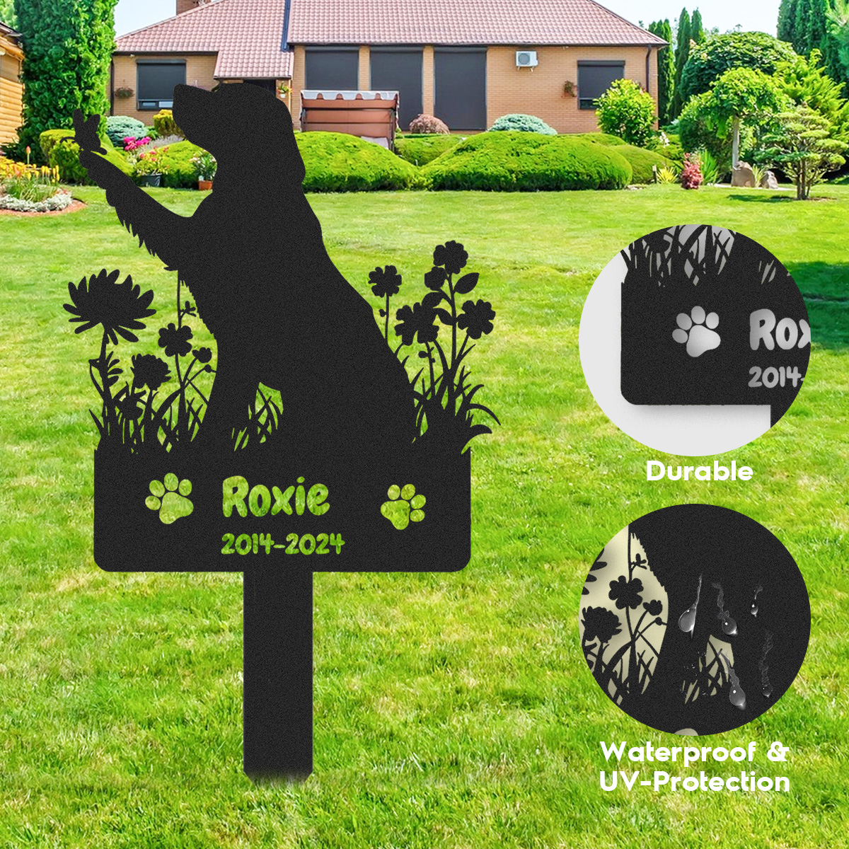 Golden Retriever Memorial Stake Sign, Custom Dog Cemetery Stake,Golden Retriever Memorial,Loss of Dog Gift