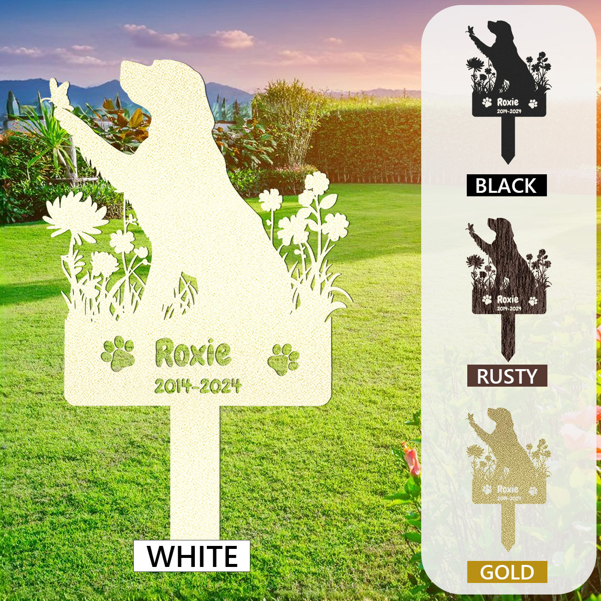 Golden Retriever Memorial Stake Sign, Custom Dog Cemetery Stake,Golden Retriever Memorial,Loss of Dog Gift