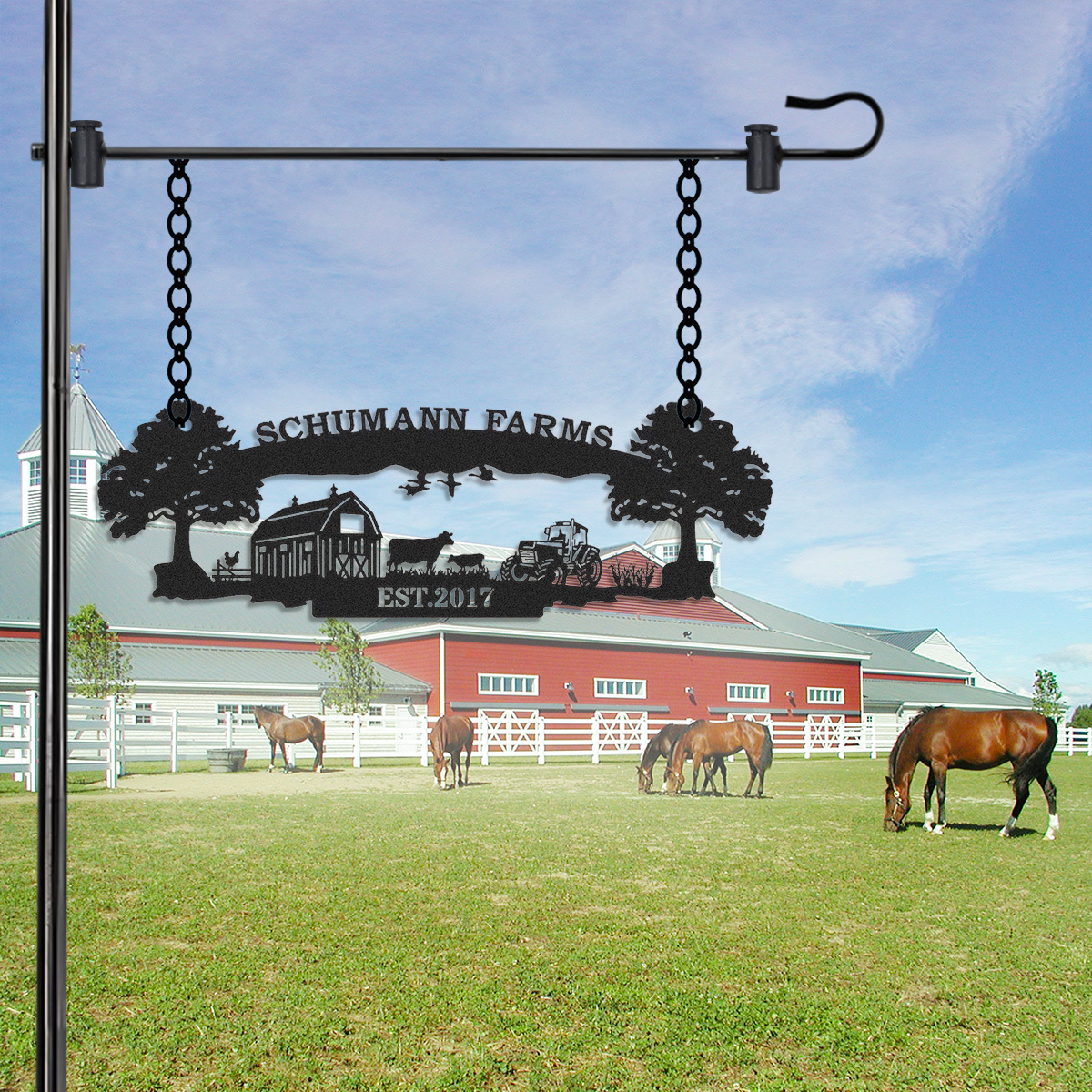 Custom Farmhouse Address Sign,Personalized Ranch Sign,Hanging Farm Sign,Hanging Metal Address Sign