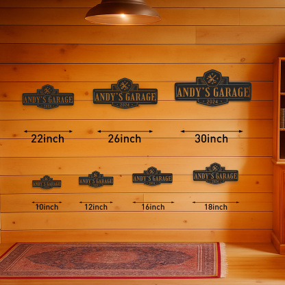 Custom Garage Metal Sign, Andy's Garage 2024 Personalized Workshop Wall Art, Gift for Dad or Grandpa, Metal Garage Decor for Men
