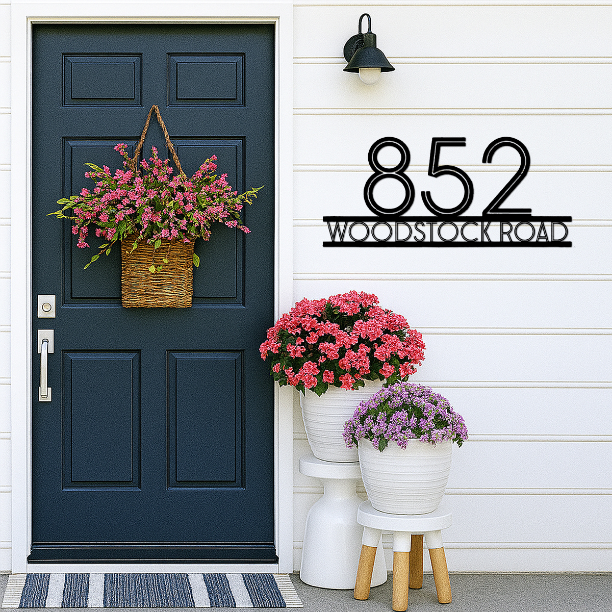 Custom Metal Address Sign,Home Address Sign,Custom Street Name Sign,Metal Address Plaque, Metal House Number Address Plaque