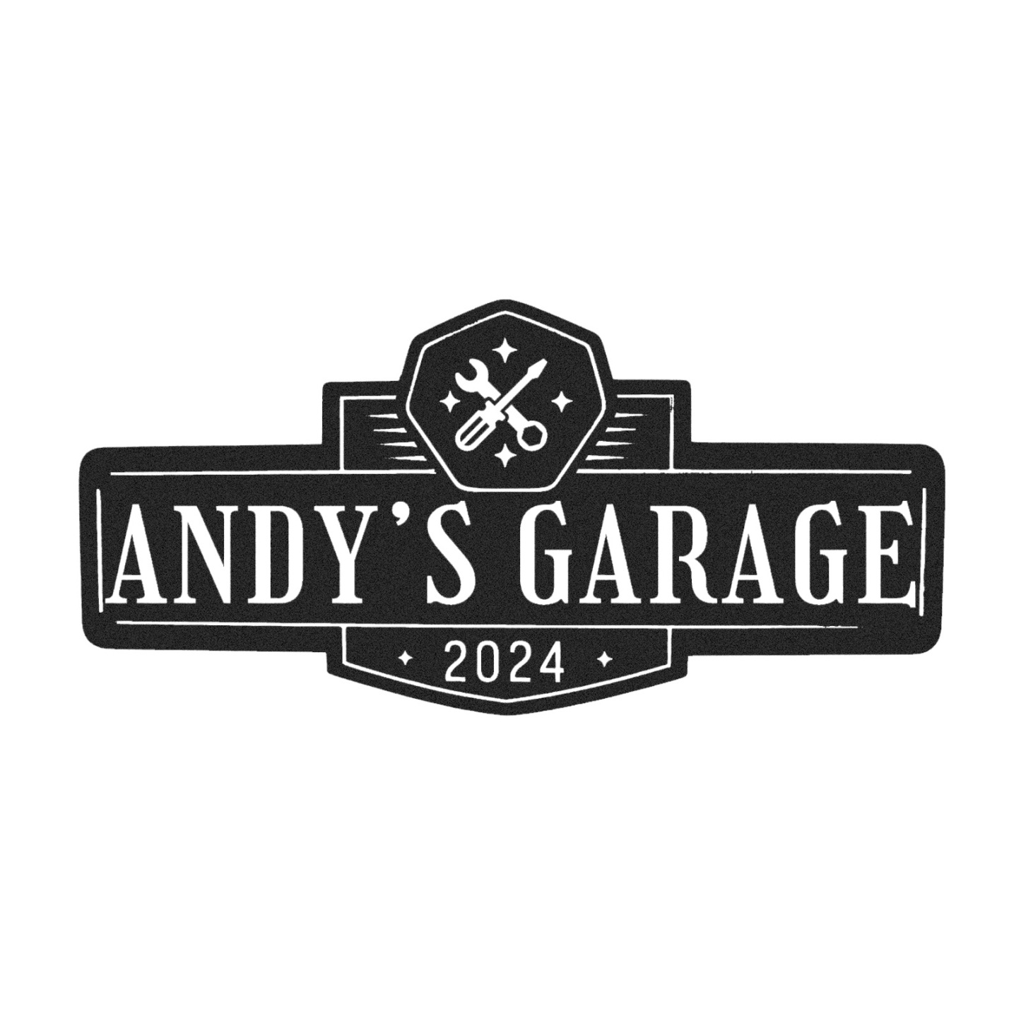 Custom Garage Metal Sign, Andy's Garage 2024 Personalized Workshop Wall Art, Gift for Dad or Grandpa, Metal Garage Decor for Men