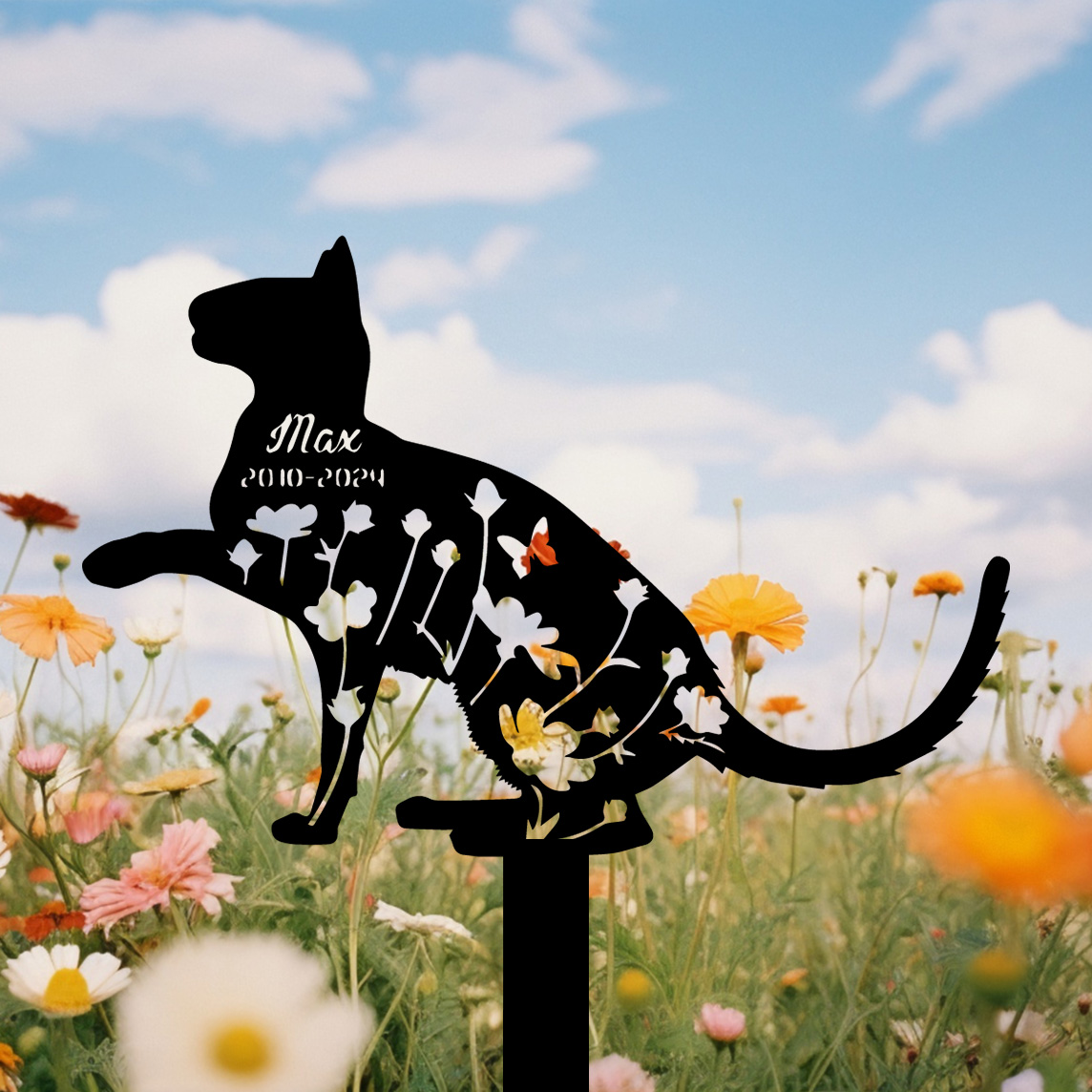 Custom Cat Memorial Stake, Cat Grave Marker, Cat Breed Metal Sign, Pet Memorial Gift, Cat Memorial Plaque