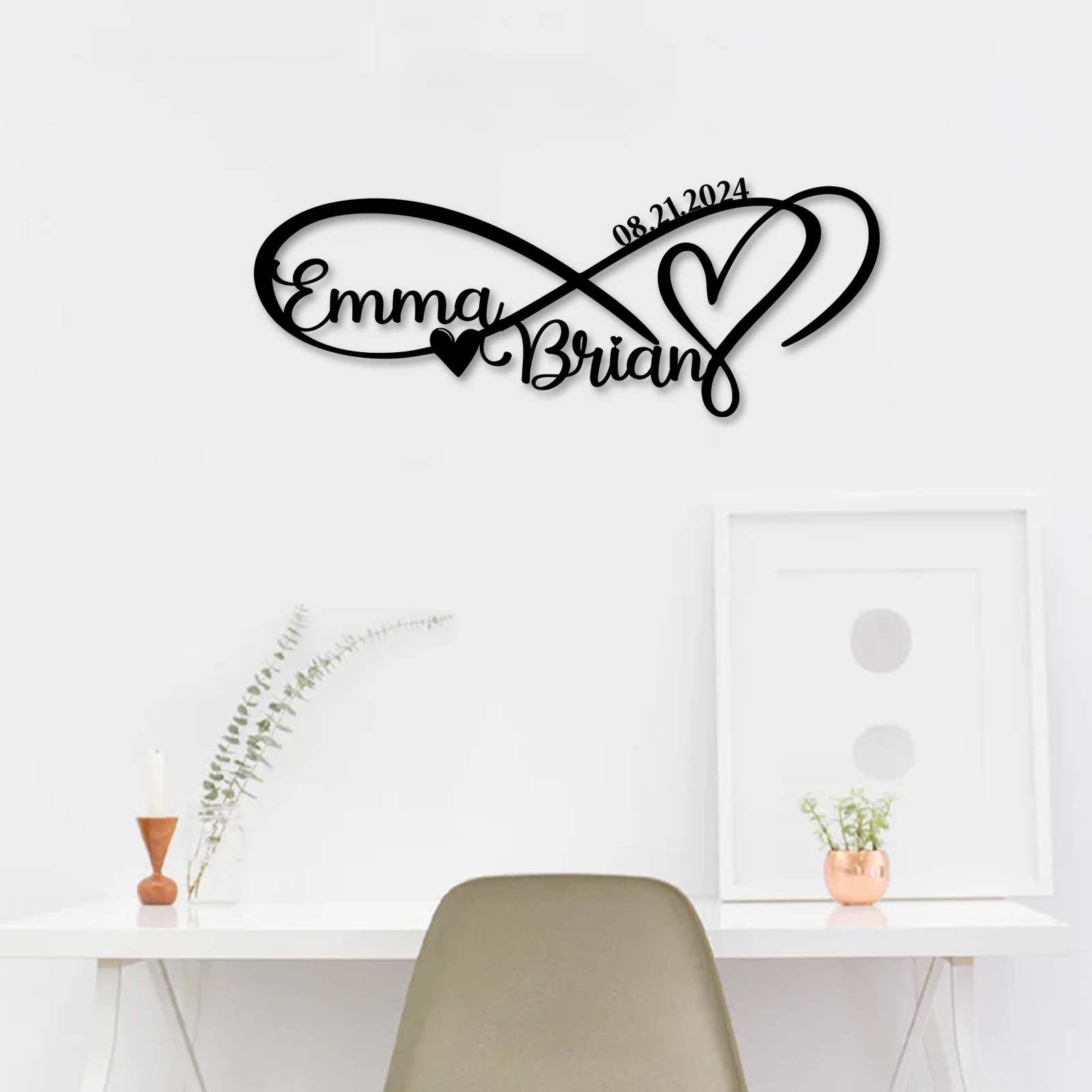 Personalized Infinity Sign, Custom Metal Name Sign, Wedding & Engagement Gift, Family Wall Art, Housewarming Gift 