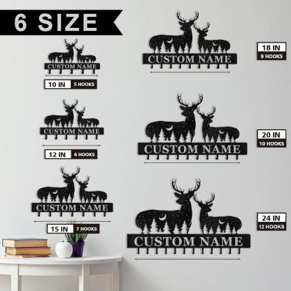 Custom Name Metal Key Holder Wall Mount, Organizer Rack for Home Entryway-MetalsignX