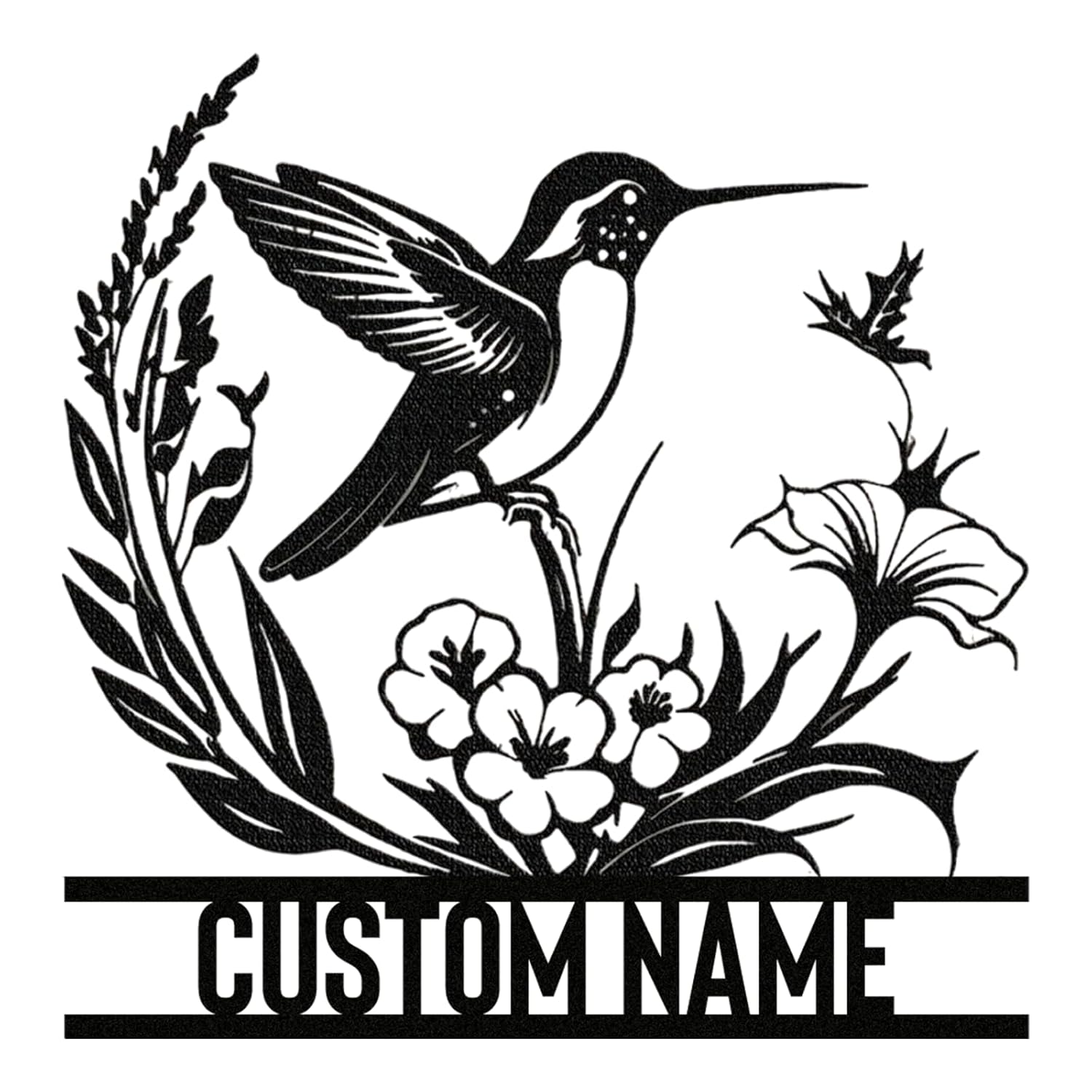 Metal Name Sign Birds Welcome Plaque, Custom Garden Sign Yard Signs ms011-MetalsignX