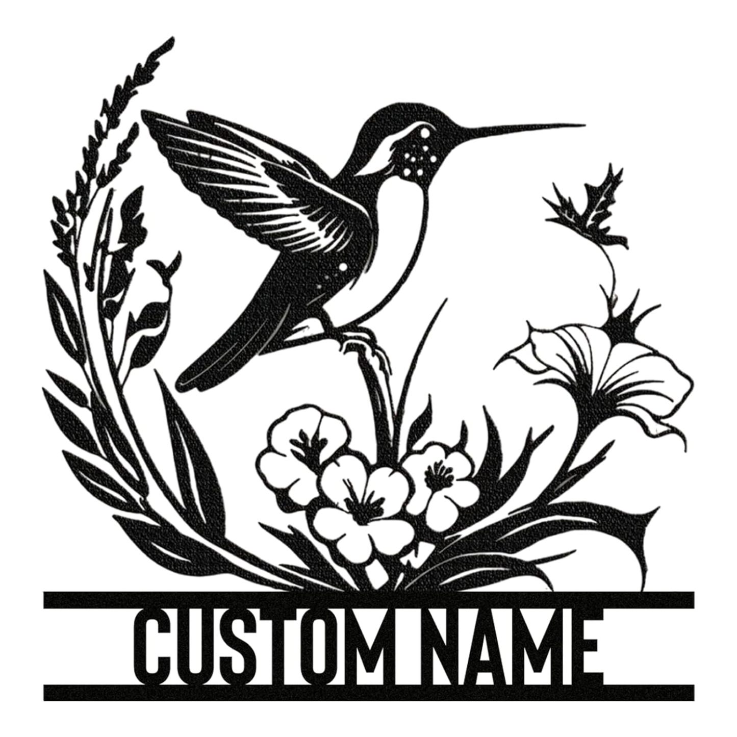 Metal Name Sign Birds Welcome Plaque, Custom Garden Sign Yard Signs ms011-MetalsignX