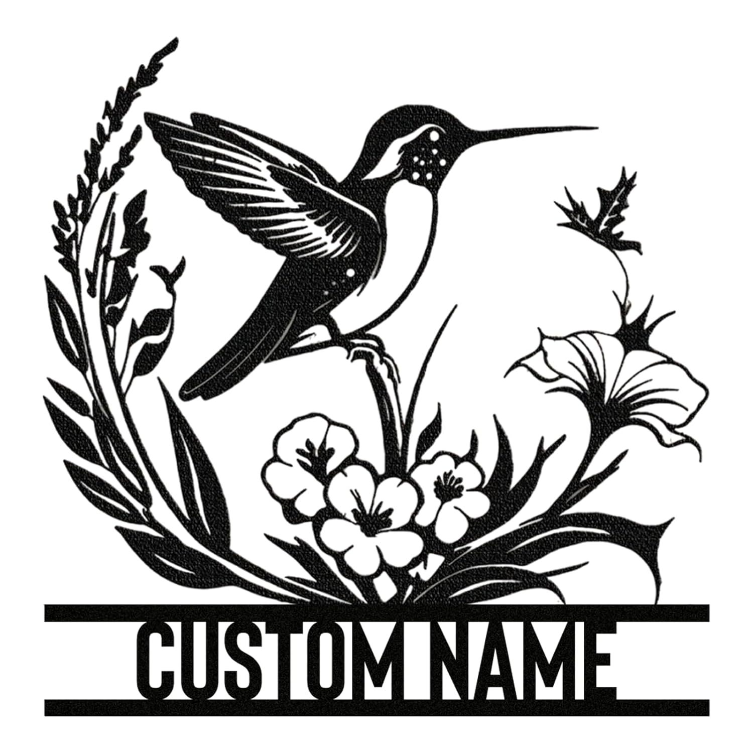 Metal Name Sign Birds Welcome Plaque, Custom Garden Sign Yard Signs ms011-MetalsignX