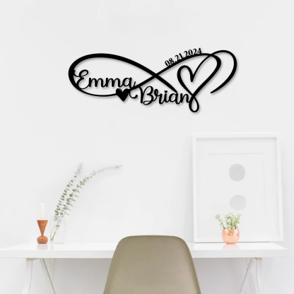 Personalized Infinity Sign, Custom Metal Name Sign, Wedding & Engagement Gift, Family Wall Art, Housewarming Gift 