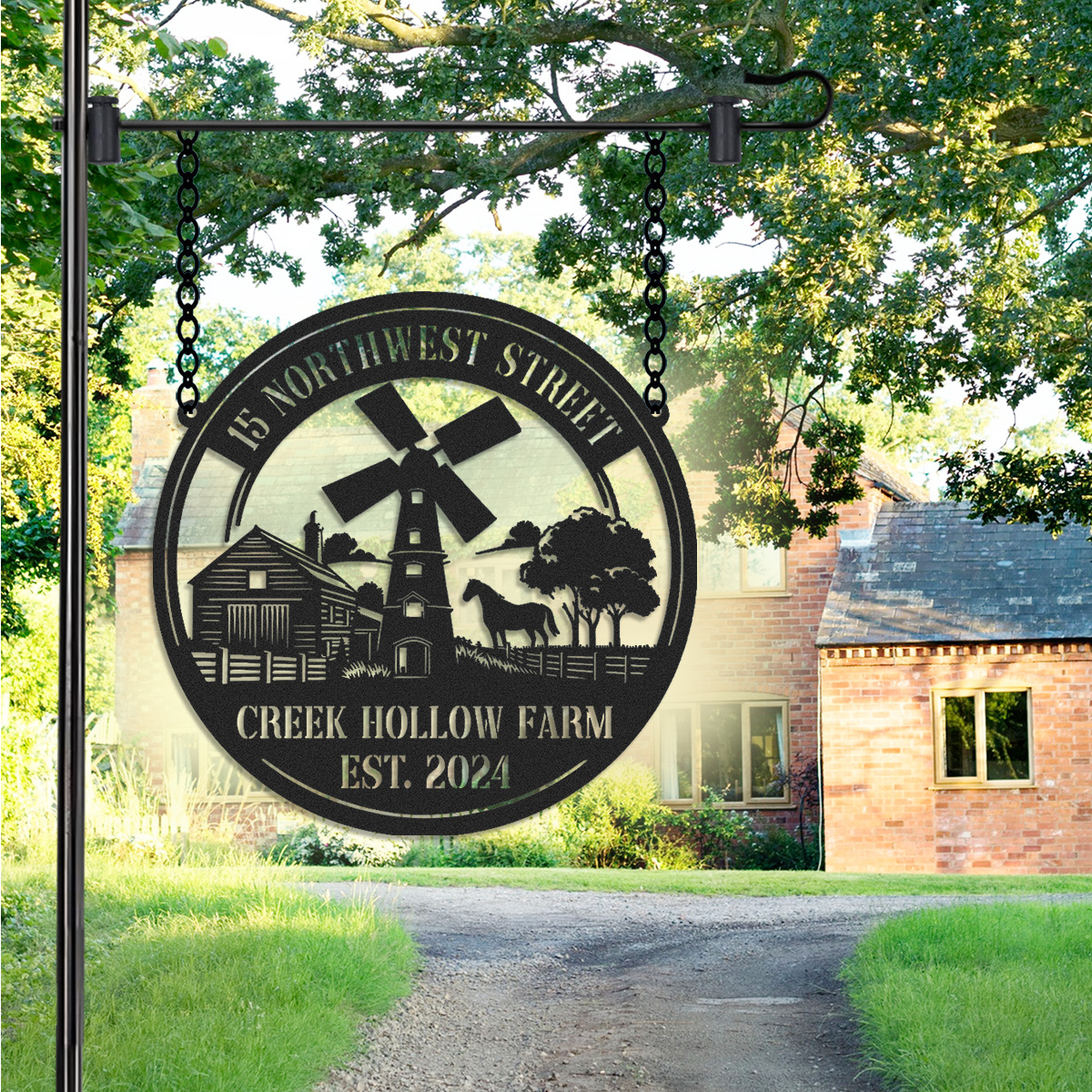 Custom Windmill Farm Sign, Custom Metal Farm Sign, Windmill Wall Decor, Farmhouse Decor, Custom Family Name Sign, Farmer Gift