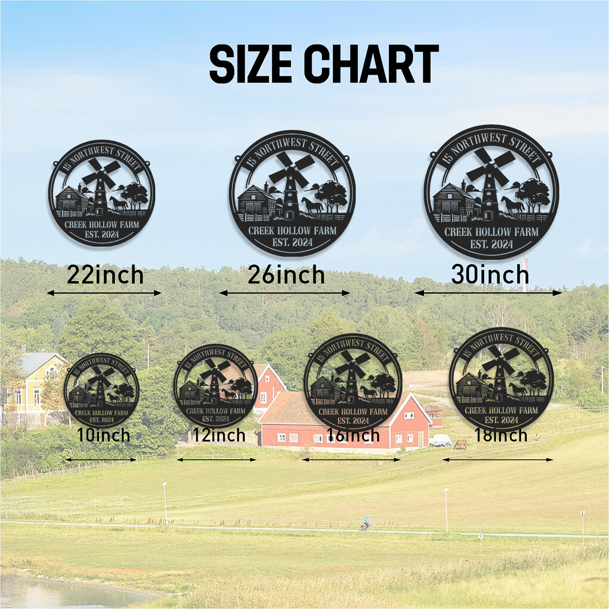 Custom Windmill Farm Sign, Custom Metal Farm Sign, Windmill Wall Decor, Farmhouse Decor, Custom Family Name Sign, Farmer Gift